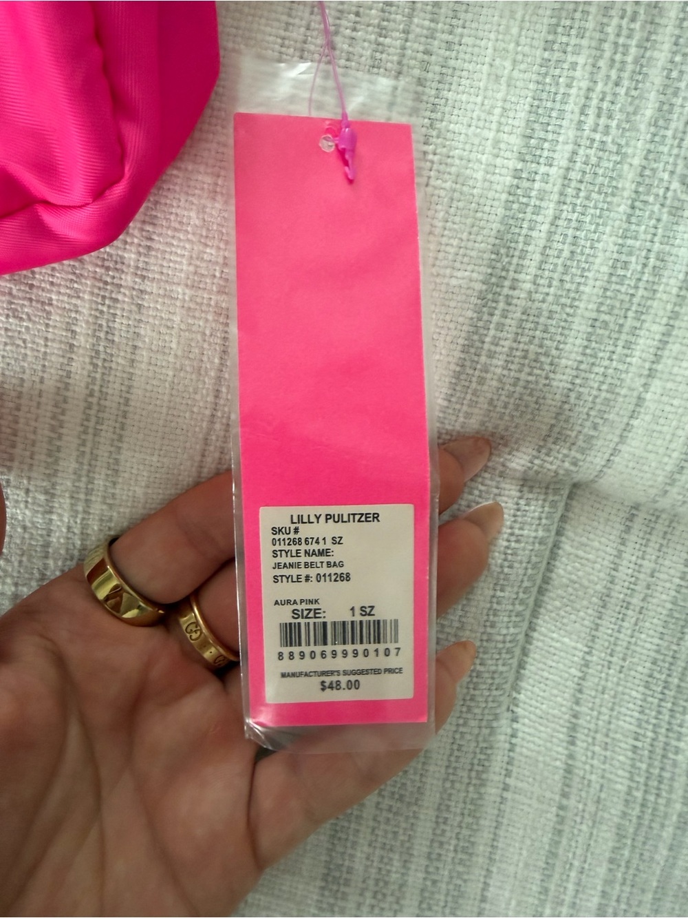 BRAND NEW Lilliy Pulitzer Hot Pink Striped Belt Bag - Picture 2 of 3